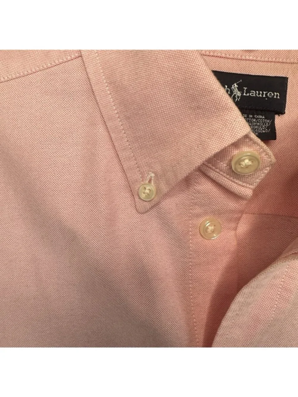 Ralph Lauren VTG Pink Classic Fit Oxford Button Down Shirt Pony Boys 14 Womens S